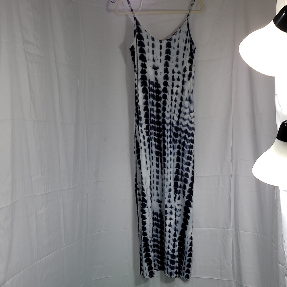 Fashion Bug Blue and White Spaghetti Strap Slip Dress